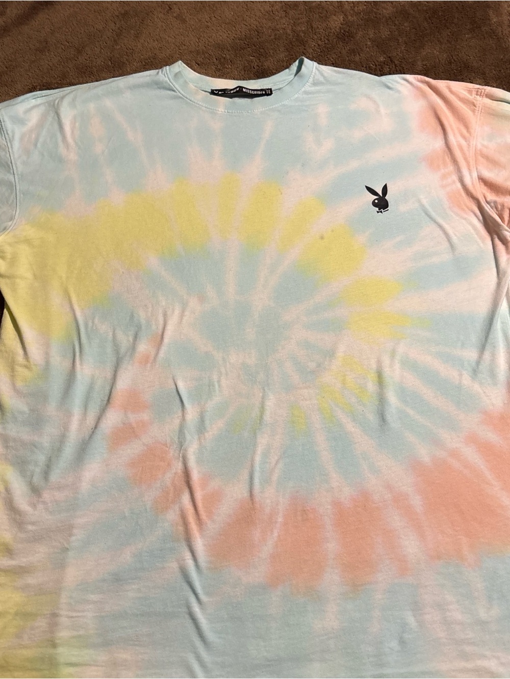 Playboy X Missguided Pastel Tie-Dye Oversized Tshirt